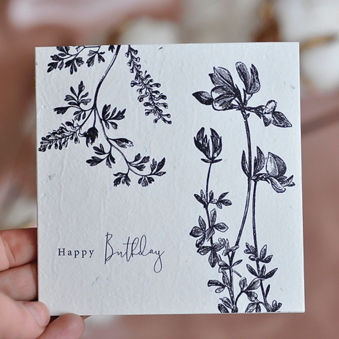 Flora Happy Birthday Plantable Greeting Card