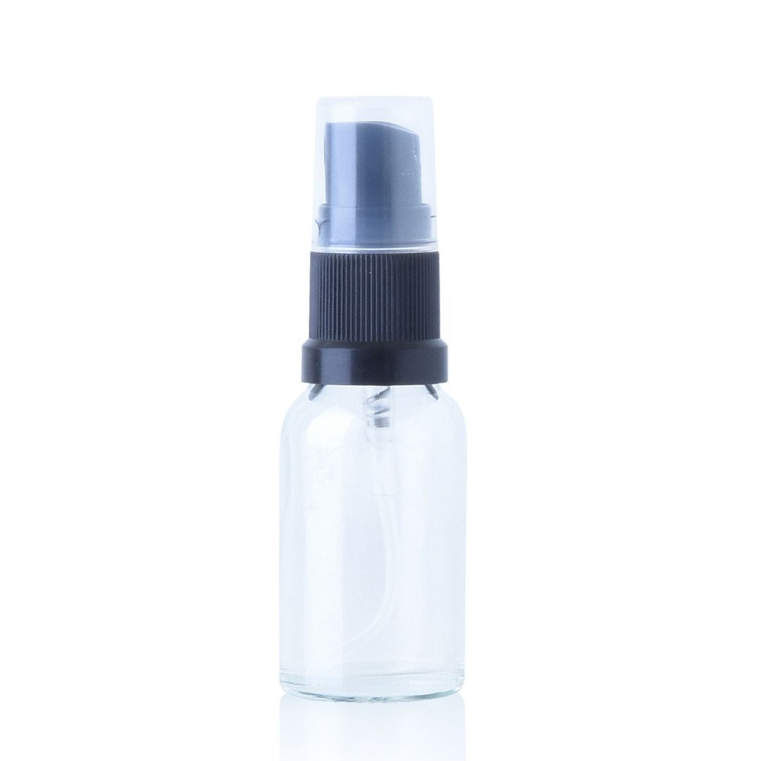 15ml Clear Glass Spray Bottle (Black Atomiser)