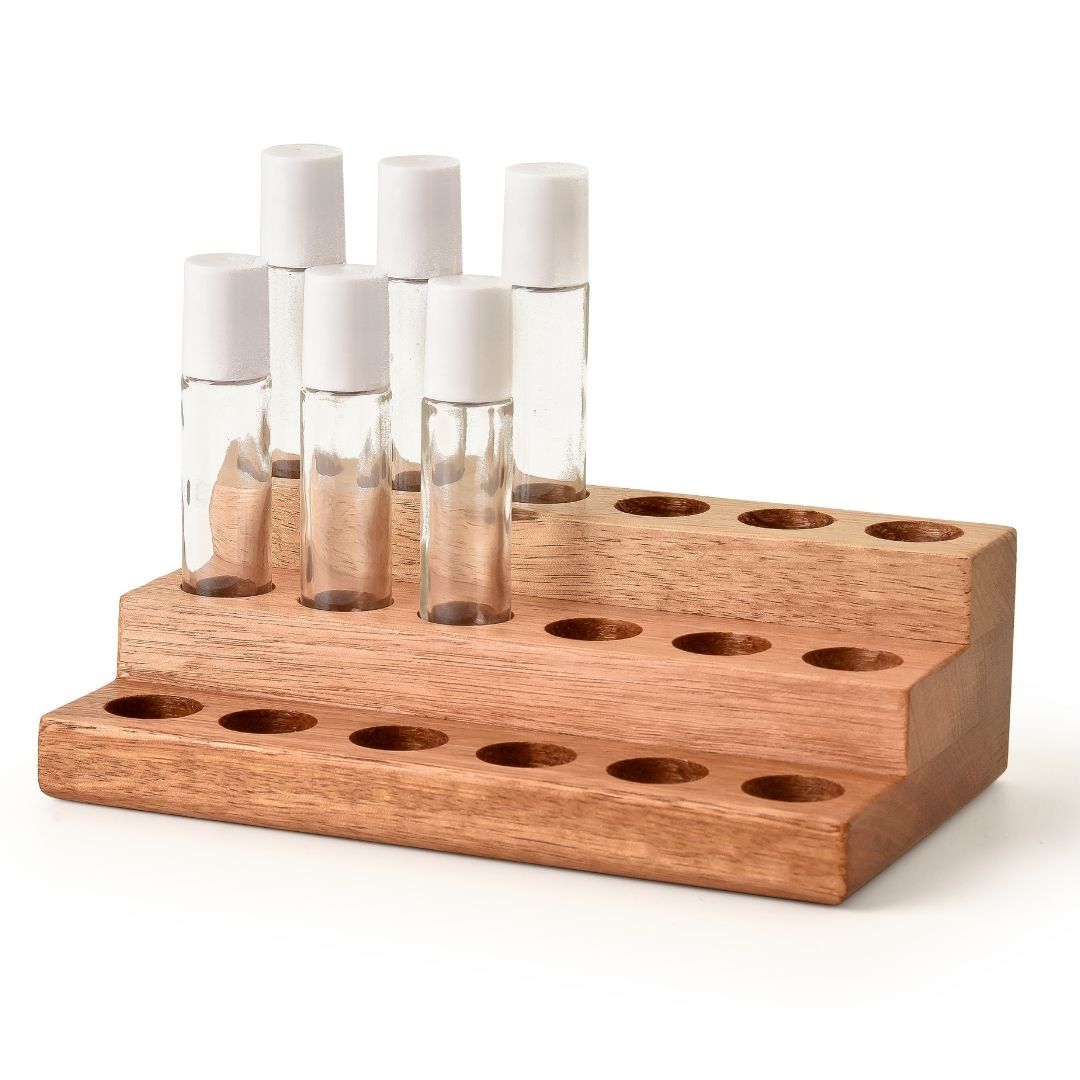 18 x Roller Bottle Wooden Stand
