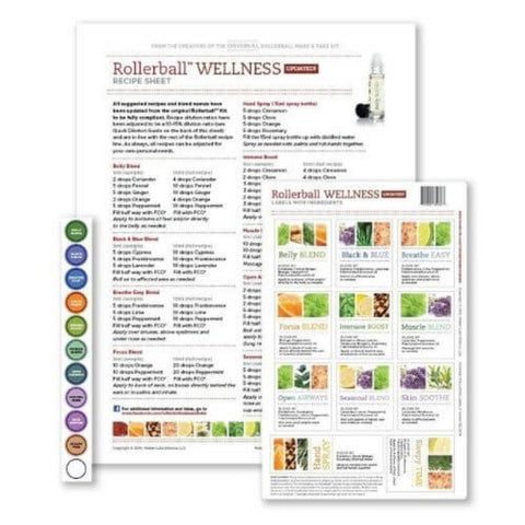 Label and Recipe Set for Rollerbottles - Wellness