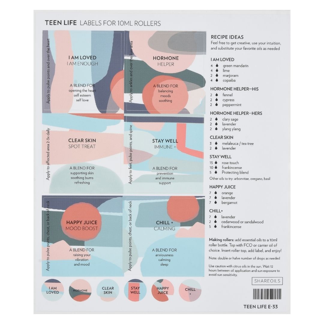 Teen Life Label and Recipe Sheet – Natural Good Life