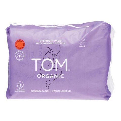 TOM Organic Overnight Pads (8 pack)