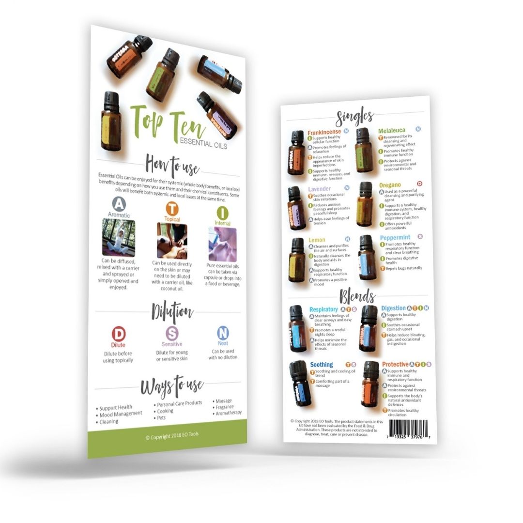 Top 10 Essential Oils Rack Card – Natural Good Life