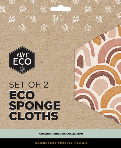 EVER ECO Eco Sponge Cloths Chasing Rainbows (2 Pack)