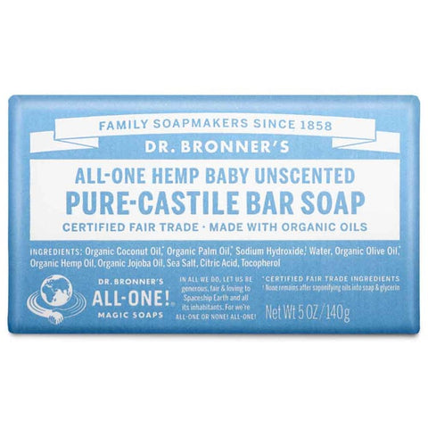Dr Bronner's Original Bar Soap - Baby Unscented | 140g