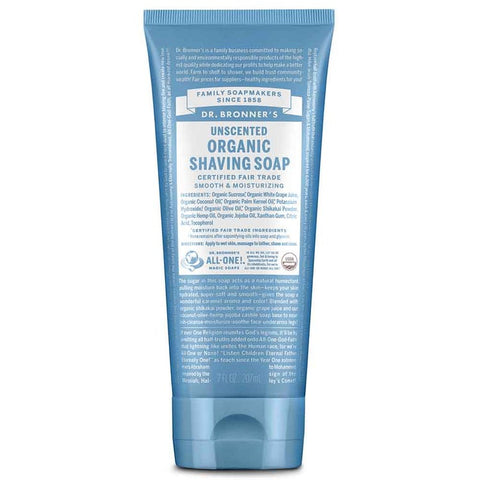 Dr Bronner's Organic Shaving Soap Unscented | 207ml